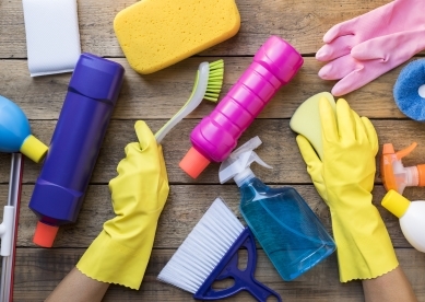 Cleaning Supplies on table