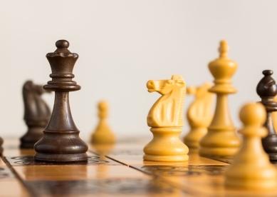 Close up of chess board