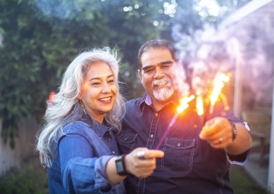 Couple with Sparklers